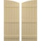 Ekena Millwork Americraft 6-Board (3 Batten) Wood Joined Board-n-Batten Shutters w/Ellipt Top, ARW401BE621X77NTH, PR ARW401BE621X77NTH - alternate 1